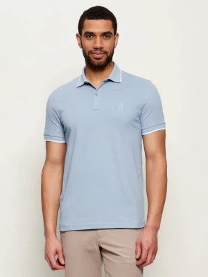 BOSS ORANGE Polo Passertip | Slim Fit | pique błękitny