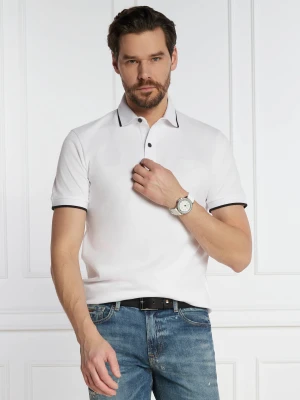 BOSS ORANGE Polo Passertip | Slim Fit | pique biały