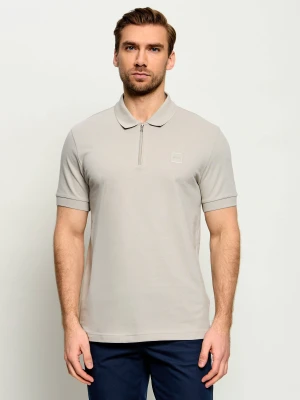 BOSS ORANGE Polo Passerzip | Slim Fit beżowy