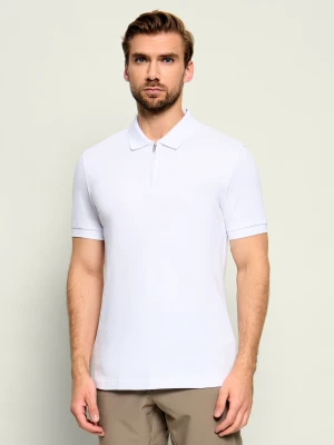 BOSS ORANGE Polo Passerzip | Slim Fit biały