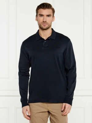 BOSS ORANGE Polo Pe_interlock_long | Regular Fit granatowy