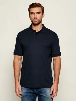 BOSS ORANGE Polo Pe_Interlock | Regular Fit granatowy