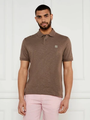 BOSS ORANGE Polo Pe_linenlogo | Regular Fit | z dodatkiem lnu
