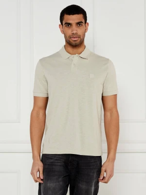 BOSS ORANGE Polo Pe_linenlogo | Regular Fit | z dodatkiem lnu