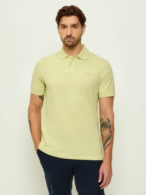 BOSS ORANGE Polo Prime | Regular Fit limonkowy