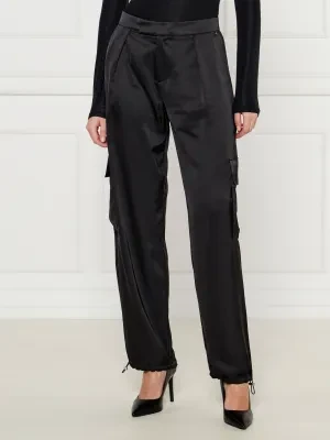 BOSS ORANGE Satynowe spodnie cargo C_Targov | Regular Fit