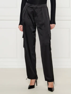 BOSS ORANGE Satynowe spodnie cargo C_Targov | Regular Fit