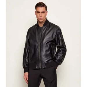 BOSS ORANGE Skórzana kurtka bomber Jakri | Regular Fit
