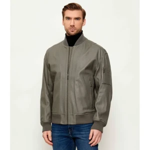 BOSS ORANGE Skórzana kurtka bomber Jakri | Regular Fit