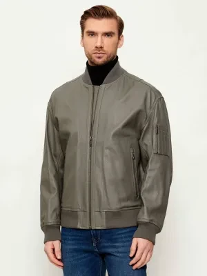 BOSS ORANGE Skórzana kurtka bomber Jakri | Regular Fit