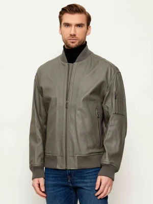 BOSS ORANGE Skórzana kurtka bomber Jakri | Regular Fit