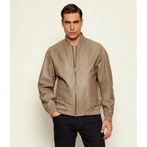 BOSS ORANGE Skórzana kurtka bomber Jobrice | Straight fit