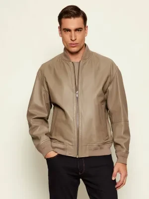 BOSS ORANGE Skórzana kurtka bomber Jobrice | Straight fit