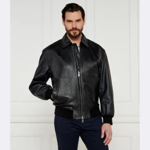 BOSS ORANGE Skórzana kurtka bomber Joloco | Loose fit