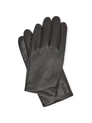 BOSS ORANGE Skórzane rękawiczki do smartfona