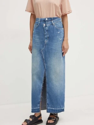 BOSS Orange spódnica jeansowa kolor niebieski maxi prosta 50518230