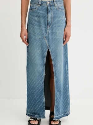BOSS Orange spódnica jeansowa kolor niebieski maxi prosta 50542445