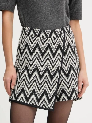 BOSS Orange spódnicospodnie damskie kolor czarny wzorzyste high waist 50547703