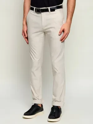 BOSS ORANGE Spodnie chino | Slim Fit | z dodatkiem lnu