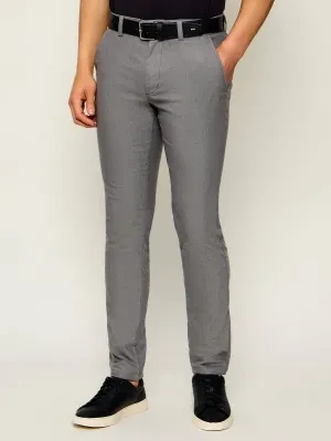 BOSS ORANGE Spodnie chino | Slim Fit | z dodatkiem lnu