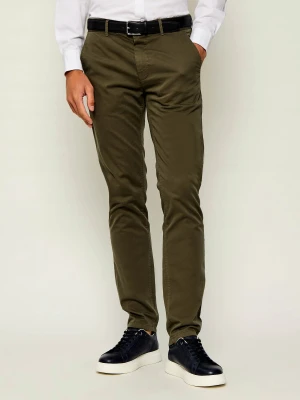 BOSS ORANGE Spodnie chino | Slim Fit zielony