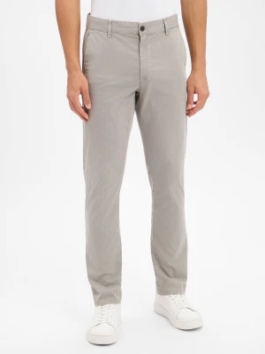 BOSS Orange Spodnie - Chino Slim Mężczyźni Bawełna brązowy | szary