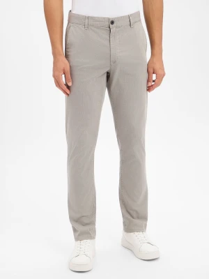 BOSS Orange Spodnie - Chino Slim Mężczyźni Bawełna brązowy|szary wzorzysty,