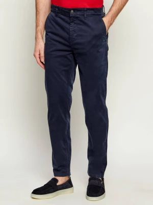 BOSS ORANGE Spodnie chino | Tapered fit granatowy