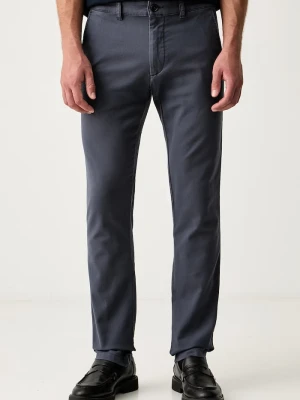 BOSS Orange spodnie chinos męskie bawełniane z elastanem Chino-Slim-2 granatowy