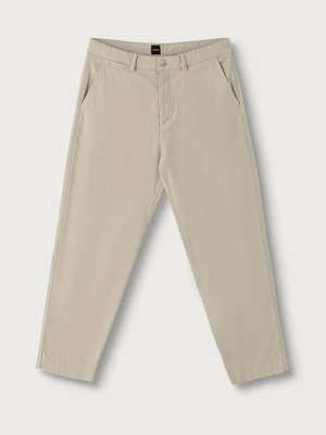 BOSS Orange spodnie chinos męskie bawełniane z elastanem Chino_ST_2 beżowy