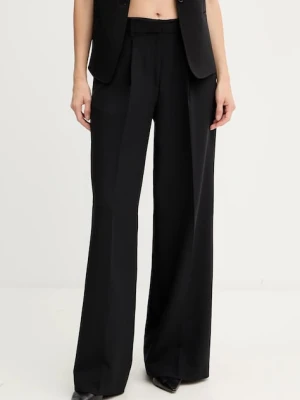 BOSS Orange spodnie damskie kolor czarny proste high waist 50545580