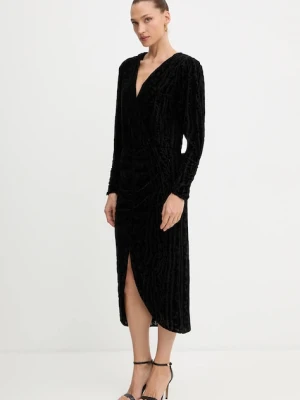 BOSS Orange sukienka kolor czarny midi rozkloszowana 50547812