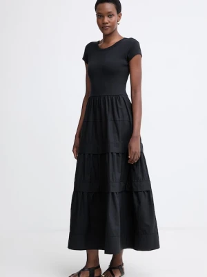 BOSS Orange sukienka rozkloszowana bawełniana z elastanem C Enight