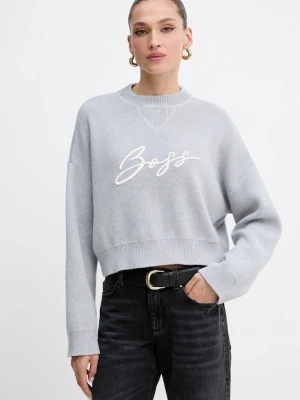 BOSS Orange sweter bawełniany damski kolor szary 50543979