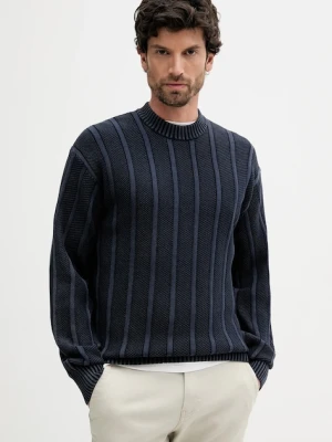 BOSS Orange sweter bawełniany męski kolor granatowy 50543690