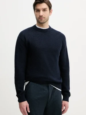 BOSS Orange sweter bawełniany męski kolor granatowy lekki 50538290