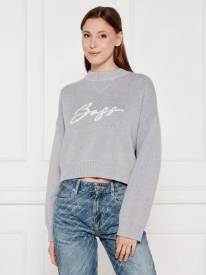 BOSS ORANGE Sweter C_Finevra | Relaxed fit szary