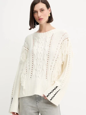 BOSS Orange sweter damski kolor beżowy ciepły 50543949
