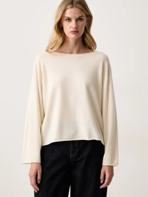 BOSS Orange sweter damski wełniany C_Faprosa beżowy