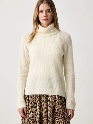 BOSS Orange sweter damski z wełną C_Falodina_1 beżowy