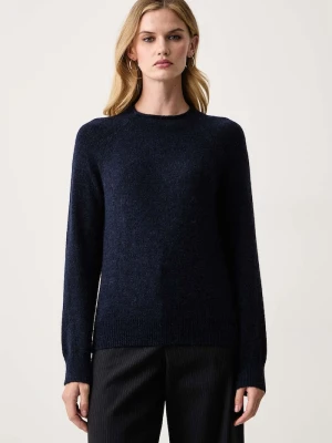 BOSS Orange sweter damski z wełną C_Fesperanasy_1 granatowy