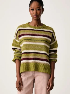 BOSS Orange sweter damski z wełną C_Fraiesy zielony