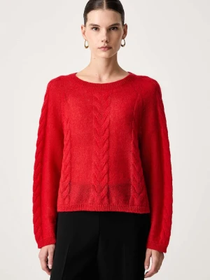 BOSS Orange sweter damski z wełną C_Fypera czerwony
