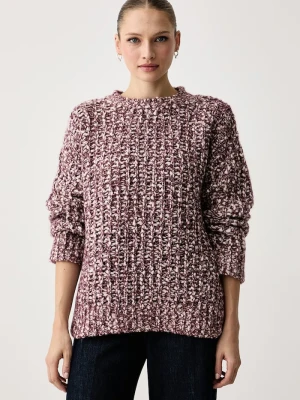 BOSS Orange sweter damski z wełną i alpaką C_Flocasia bordowy
