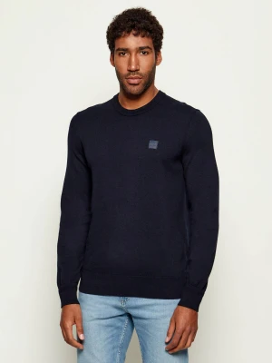 BOSS ORANGE Sweter Kanovano_ | Regular Fit | z dodatkiem kaszmiru granatowy