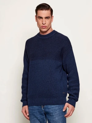 BOSS ORANGE Sweter Kartney | Regular Fit | z dodatkiem wełny granatowy