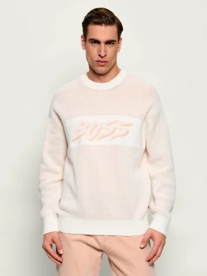 BOSS ORANGE Sweter Kaywatch | Loose fit beżowy