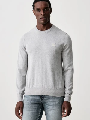BOSS Orange sweter męski z bawełną Kanovano_S szary