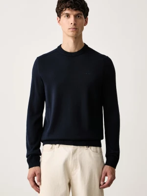 BOSS Orange sweter męski z wełną Avac_C-1 granatowy