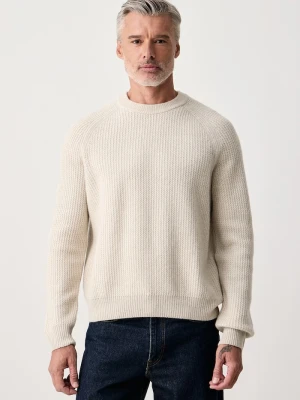 BOSS Orange sweter męski z wełną Kepler beżowy